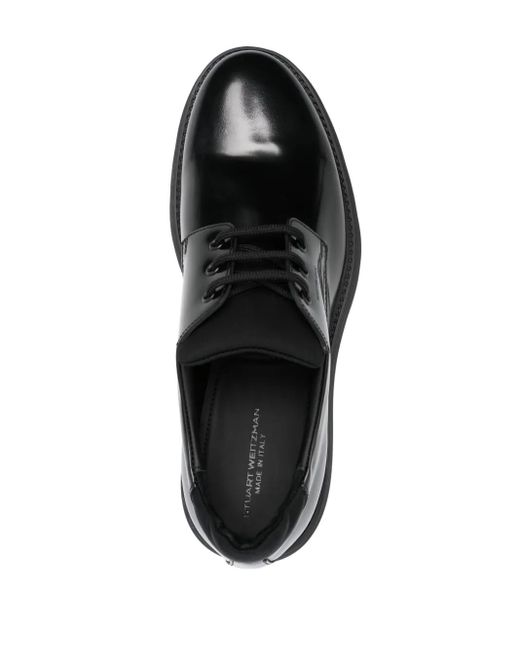 Stuart Weitzman Black Leather Derby Shoes for men
