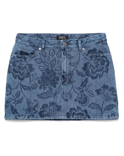 A.P.C. Blue Jupe Mini Skirt