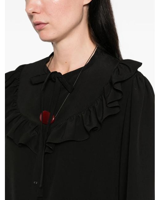 Chloé Black Ruffled-Detail Blouse