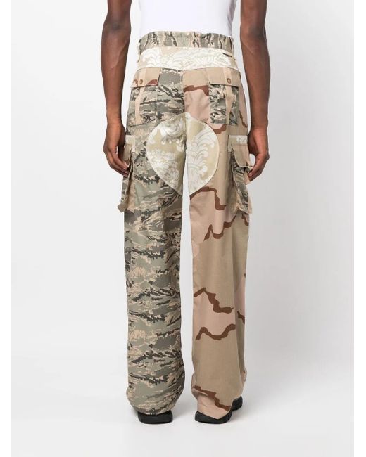 MARINE SERRE Natural Patchwork Cargo Trousers for men