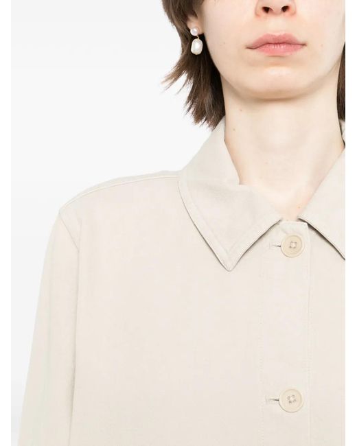 Eileen Fisher White Single-Breasted Coat