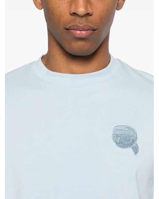 Karl Lagerfeld Blue Logo-Detail T-Shirt for men