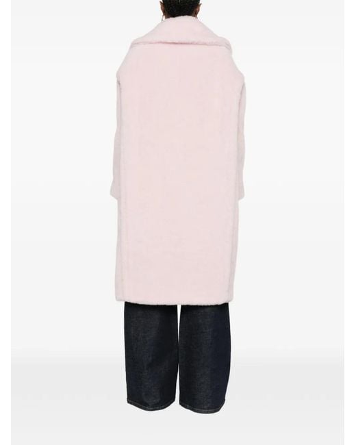 Max Mara Tedgirl Jas Met Dubbele Rij Knopen in het Pink