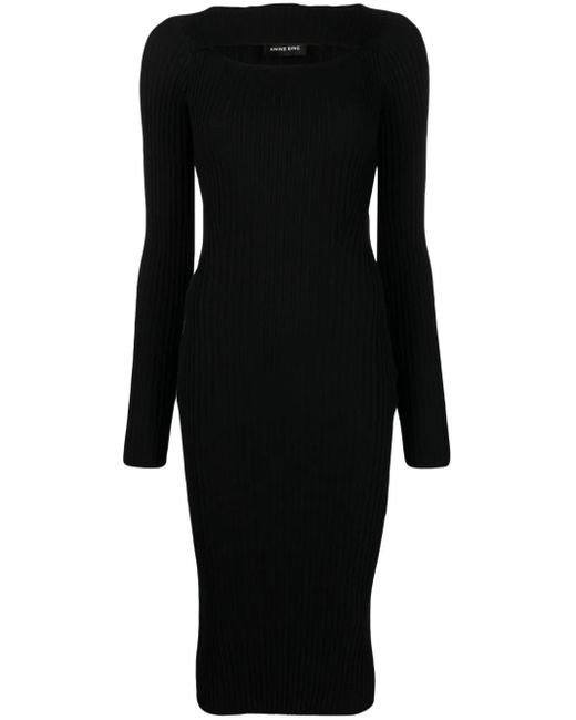 Abito Lora A Coste Con Cut-Out di Anine Bing in Black