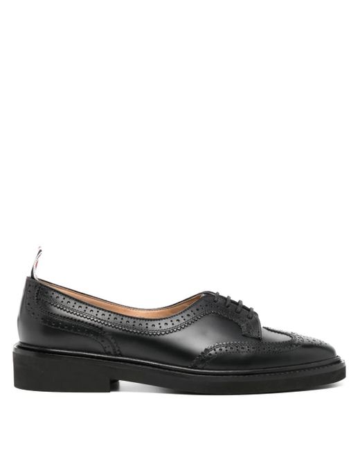 Thom Browne Black Low Throat Wingtip Derby Shoes