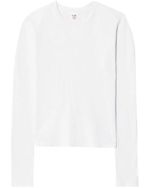Re/done White 90S Baby Long-Sleeve T-Shirt