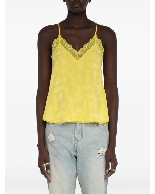 Zadig & Voltaire Yellow Christy Silk Camisole