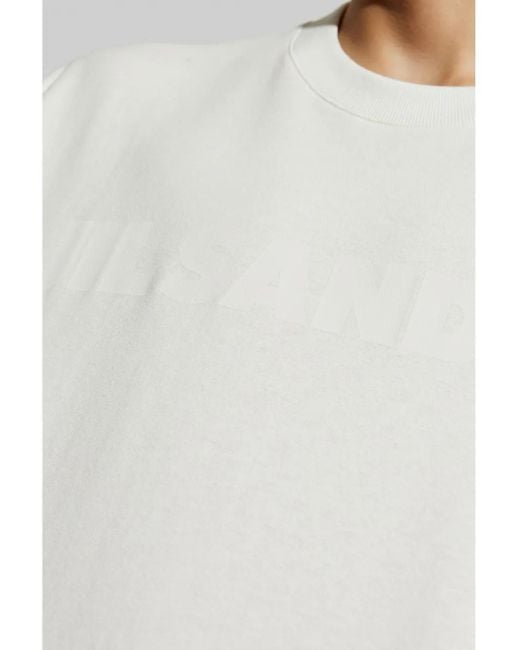 Camiseta con logo estampado Jil Sander de hombre de color White