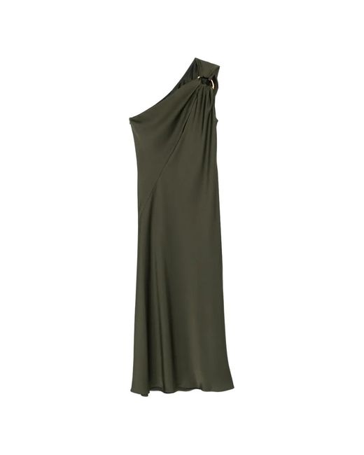 Max Mara Green One-Shoulder Midi Dress