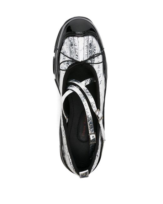 Simone Rocha Black Tracker Metallic Ballet Sneakers - Men's - Rubber/calf Leather/polyurethane for men