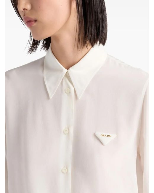 Prada White Crêpe De Chine Shirt