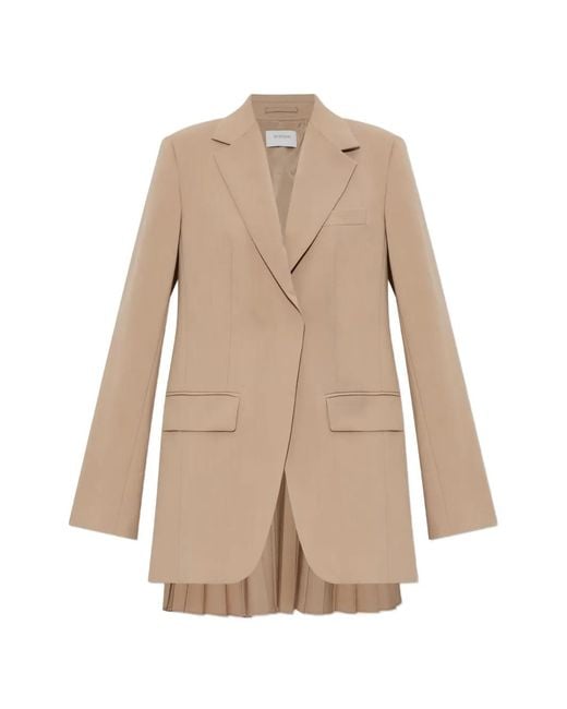 Sportmax Natural Blazer Mela À Détails Plissés