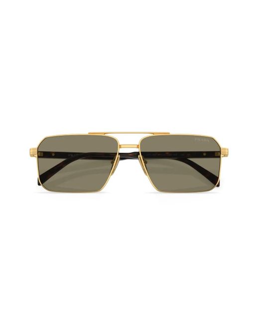 Prada Metallic Prada Pr A57S Rectangle Frame Sunglasses for men