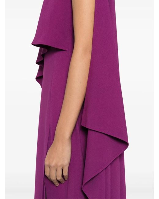 Elie Saab アシンメトリー ロングドレス Purple