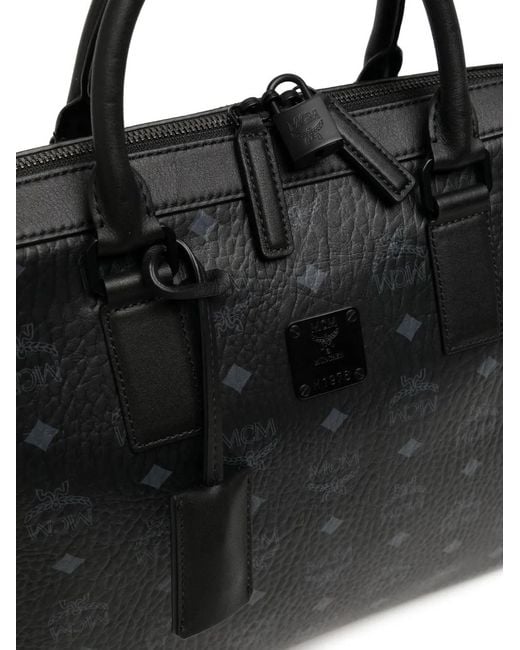 MCM Black Large Klassik Monogram Tote Bag for men