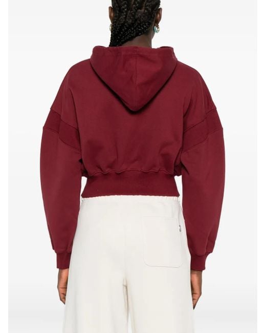 New Balance Hoodie Met Capuchon En Rits in het Red