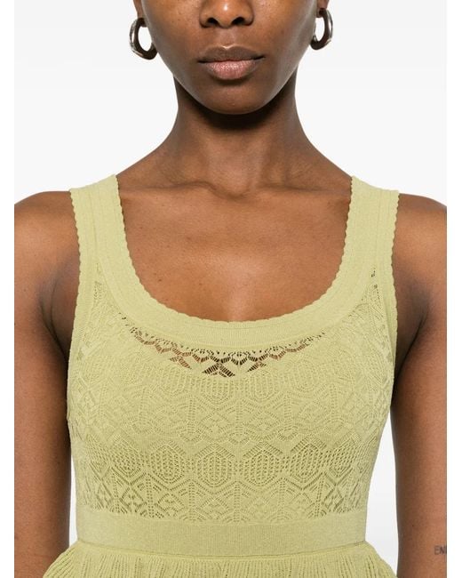 Sandro Metallic Ruffled Knit Maxi Dress