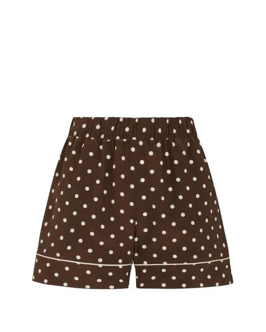 P.A.R.O.S.H. Brown Polka-Dot Silk Shorts