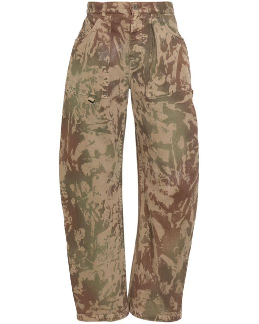 Pantalon cargo à imprimé camouflage The Attico en coloris Natural