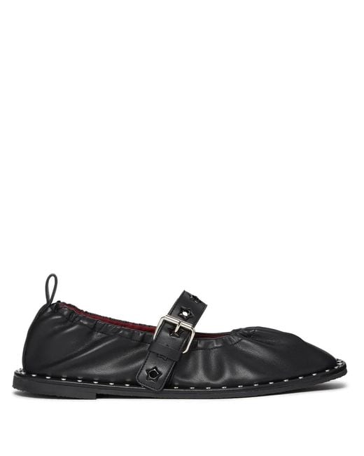 Stella McCartney Black Falabella Studded Ballerina Shoes