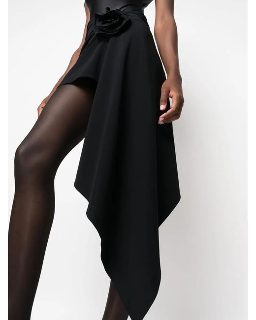 Magda Butrym Black Rose-Sash Miniskirt