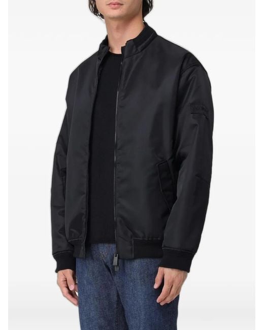 Premiata Black Veste Bomber Zippée À Patch Logo for men
