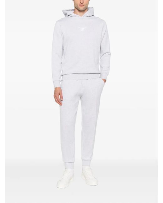Eleventy White Slogan-Print Hoodie for men