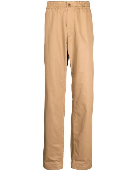 Maison Kitsuné Natural Mid-Rise Straight-Leg Trousers for men