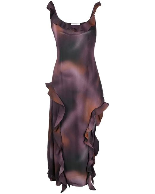 Abito Midi Con Stampa Astratta di ROKH in Purple