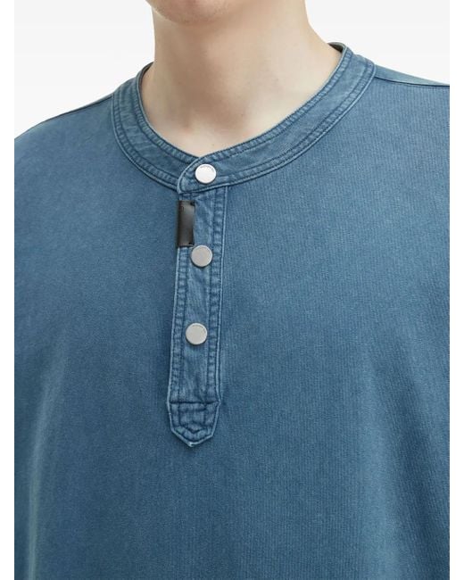 T-Shirt Denim Con Colletto di Musium Div. in Blue da Uomo