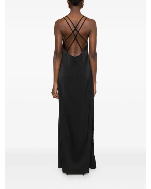 RHIZOME Black Merida Side-Split Maxi Dress