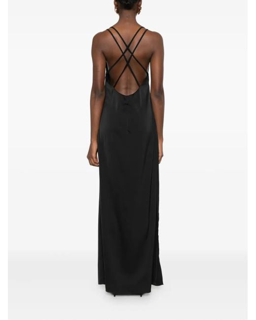 RHIZOME Black Merida Side-Split Maxi Dress