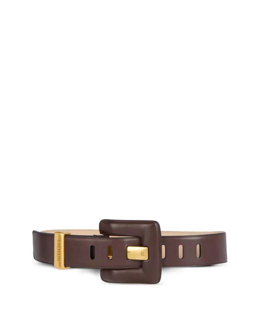 Balmain Brown Anthem Smooth-Leather Belt