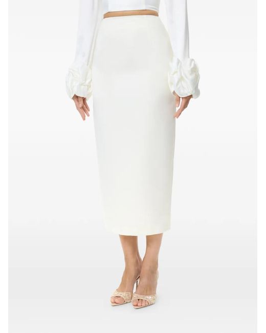 POST MERIDIEM White Slit Midi Skirt