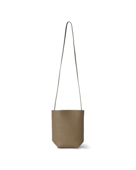 The Row White N/S Park Grained Leather Cross Body Bag