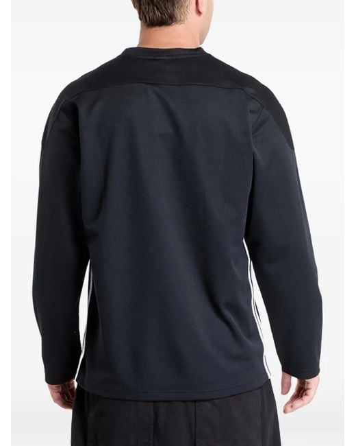 Adidas Blue Adicolor Mesh Logo Long-Sleeves T-Shirt for men