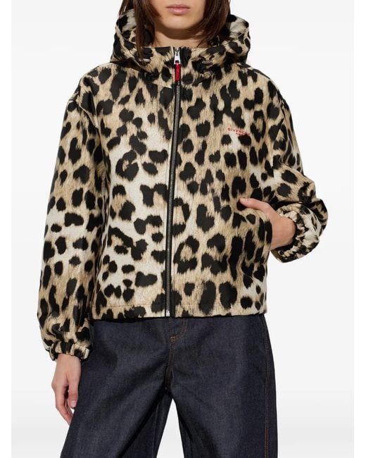 Givenchy White Leopard Jacquard Windbreaker