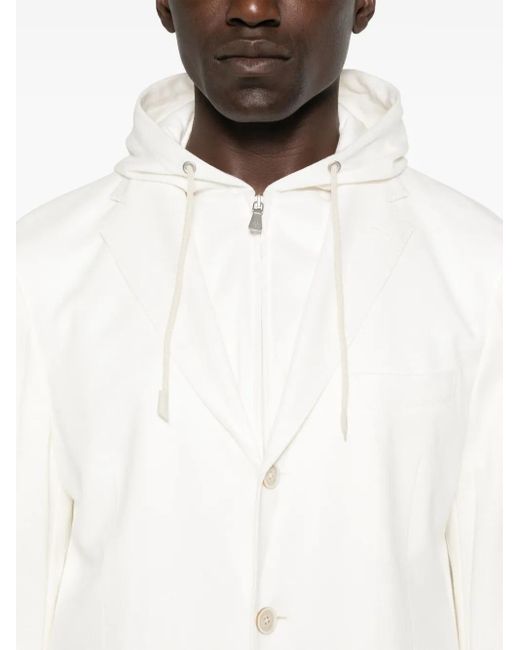Eleventy White Removable-Bib Blazer for men