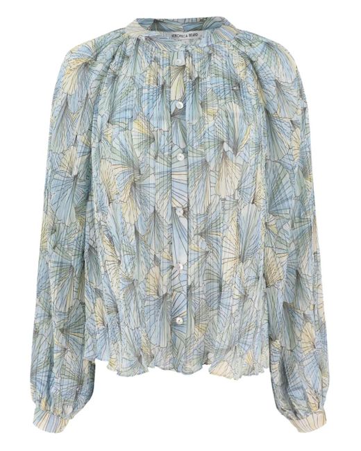Blouse Plissée À Fleurs Veronica Beard en coloris Blue