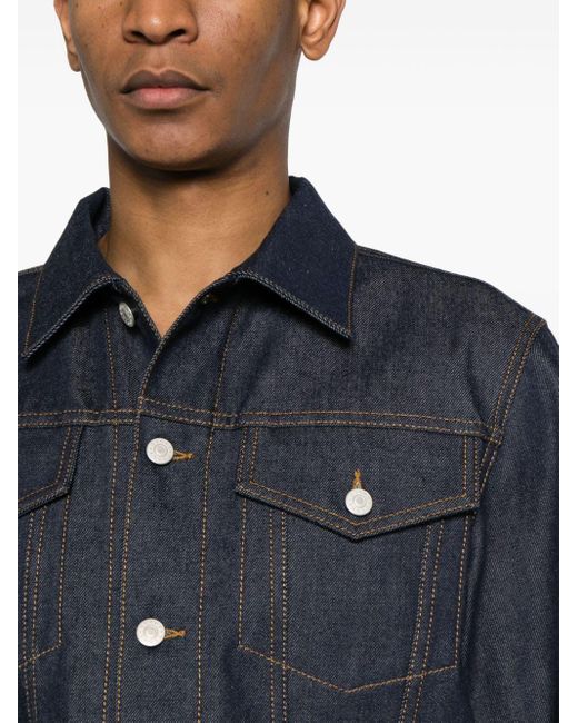 Gucci Blue Contrast-stitching Denim Jacket for men