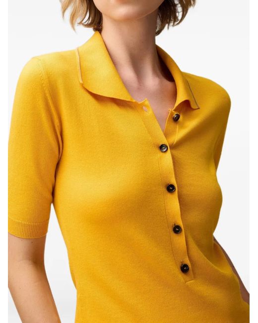 RETORI Yellow Stripe-Detail Polo Shirt