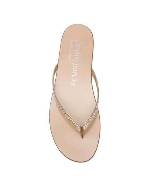 Pedro Garcia White Prune Embellished-Strap Sandals