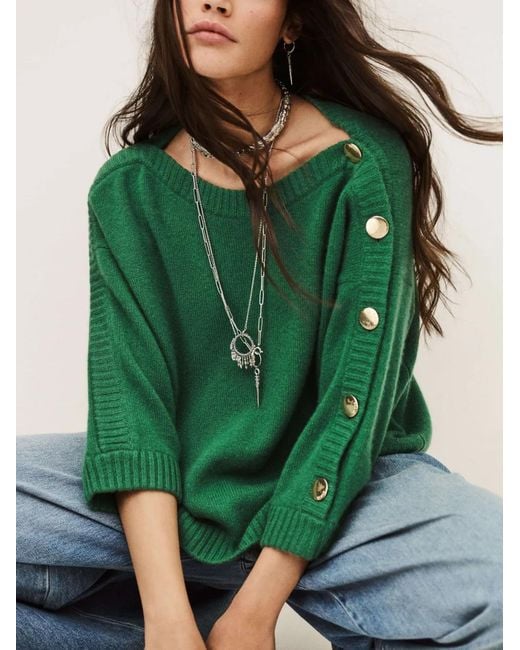 Pull Classy À Manche Boutonnée Ba&sh en coloris Green