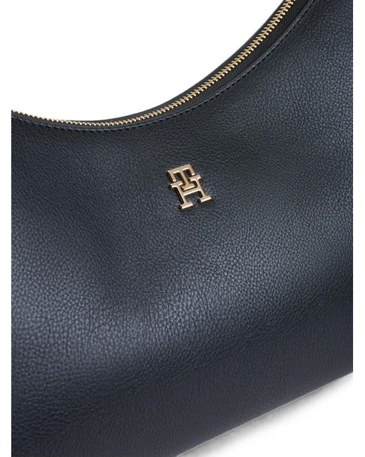 Tommy Hilfiger Blue Logo-Plaque Shoulder Bag
