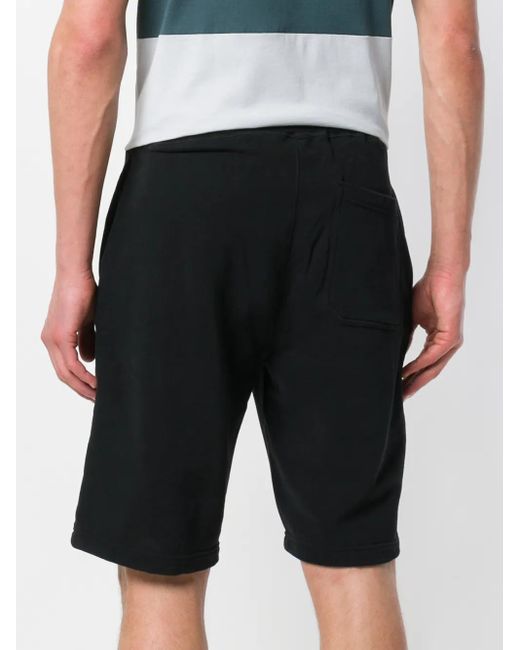 Sunspel Black Straight Leg Track Shorts for men