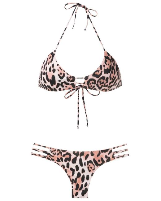 Brigitte Bardot Leopard-print Bikini Set in White | Lyst