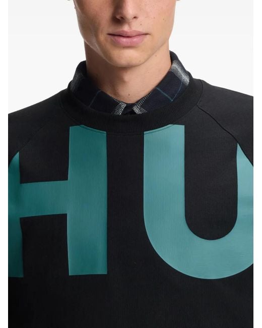 HUGO Black T-Shirt À Imprimé Graphique for men