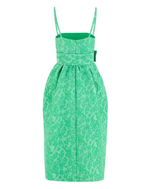 Rosie Assoulin Green Artichoke Midi Dress