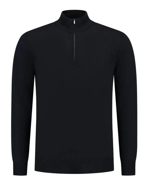 Maglione Con Mezza Zip di Zanone in Blue da Uomo