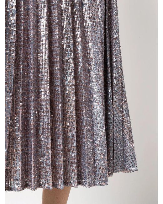 Patrizia Pepe Purple Sequined Pleated Full Skirt